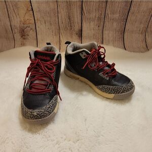 Shaq full lace-up black/grey/red high-top boys tennis shoes